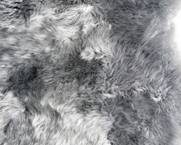 Grey Round Sheepskin Cat Bed
