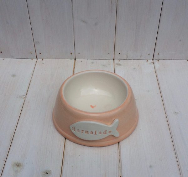 Hand Made Personalised Ceramic Cat Bowl - Image 2
